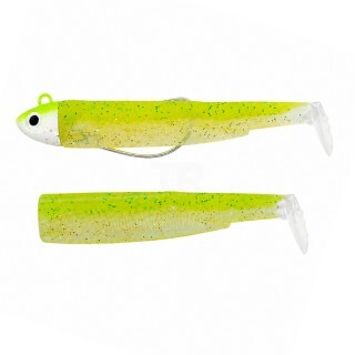 Fiiish Black Minnow No1 Combo Jig Head 4.5g + 2 Lure Bodies 7cm Lime Juice