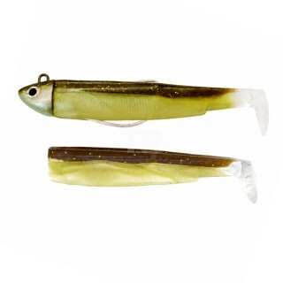 Fiiish Black Minnow No1 Combo Jig Head 4.5g + 2 Lure Bodies 7cm Sprakling Brown