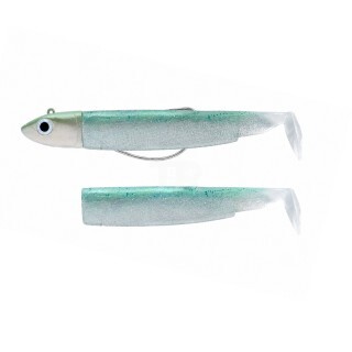 Fiiish Black Minnow No1 Combo Jig Head 6g + 2 Lure Bodies 7cm Green Glitter