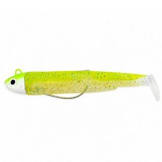 Fiiish Black Minnow No1 Double Combo 2 Jig Heads 4.5g 2 Lure Bodies 7cm Lime Juice Silver Strike