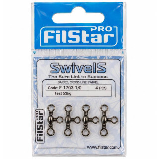 Кръстат Вирбел FilStar Cross-Line Swivel Размер 1/0 – 53 kg – 4 бр.
