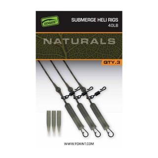 Готов монтаж FOX EDGES™ Naturals Submerge Heli Rig Leaders 40 lb