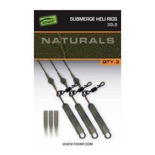 Готов монтаж FOX EDGES™ Naturals Submerge Heli Rig Leaders 30 lb