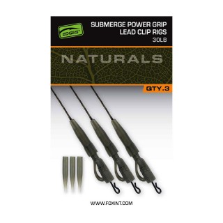 Готов монтаж FOX EDGES™ Naturals Submerge Power Grip Lead Clip Leaders 30 lb