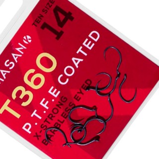 Куки без контра KAMASAN T360 Barbless Eyed PTFE Coated
