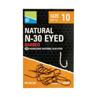 Куки PRESTON Natural N-30 Eyed Hooks