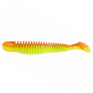 Reins Bubbling Shad 3.0 B49 Chika Orange Chartreuse Silver Glitter 76mm 6pcs