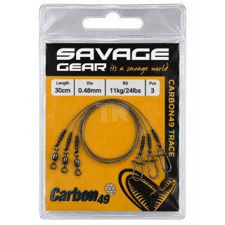 Метален повод Savage Gear Carbon49 Trace 30 cm 0.48 mm 11 kg – 3 бр.