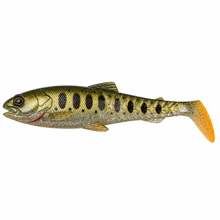 Силиконова примамка Savage Gear Craft Cannibal Paddletail 10.5 cm 12 g – Olive Pearl Silver Smolt 