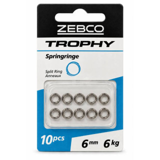 Халки Zebco Trophy Split Ring 6 mm – 6 kg – 10 бр.