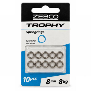 Халки Zebco Trophy Split Ring 8 mm – 8 kg – 10 бр.