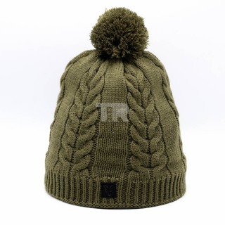 Зимна шапка FOX Cable Knit Bobble Hat- Khaki