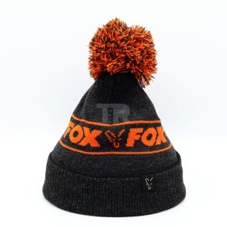 Зимна шапка FOX Collection Bobble Hat Black-Orange