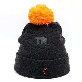Зимна шапка FOX Collection Bobble Hat- Black/Orange